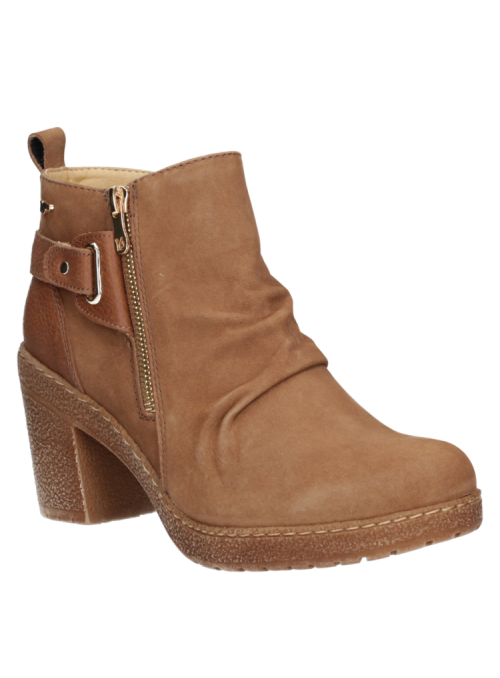 Calzado de cuero café para mujer, estilo contemporáneo, adecuado para otoño e invierno, combinable con chaquetas.