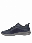 zapatilla azul de hombre con punta redonda y taco plano de 4 cm, ligera y confortable.