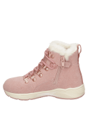 Botín de niña en color rosado, punta redonda, caña media, perfecto para explorar.
