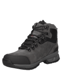 Botín gris de cuero y textil para hombre, ideal para actividades outdoor con tecnología waterproof.