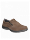 Zapatilla casual taupe de hombre, diseño en cuero gamuzado para un uso diario dinámico.