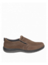 Zapatilla de cuero gamuzado taupe, versátil y cómoda para aventuras urbanas.