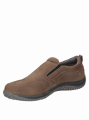 Zapatilla casual taupe de cuero gamuzado para hombre, ideal para actividades diarias.