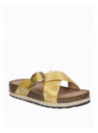 Sandalia sintética dorada, estilo informal para mujer, cómoda y moderna para ocasiones veraniegas.