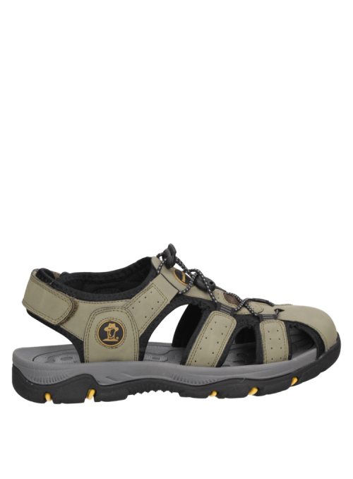 Sandalia Hombre Sandalia verde casual de hombre, con taco plano de 3.5 cm y punta redonda, ideal para el verano.
