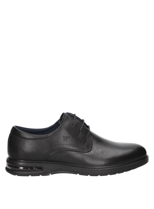 Zapato derby negro de cuero para hombre, estilo casual, elegante y cómodo.