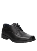 Zapato de vestir negro de cuero para hombre, modelo, punta cuadrada.