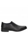 Zapato de cuero negro con plantilla FOOT PILLOW para máxima comodidad.