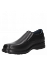 Calzado de vestir para hombre, mocasín negro de cuero, estructura sencilla y elegante, ideal para oficina.