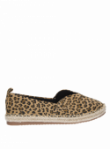 Alpargata de mujer animal print, textil, estilo informal, versátil para combinar en ambientes casuales.