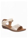 Sandalia beige de mujer, diseño informal y fresco, con forro sintético y punta abierta.