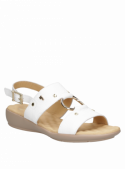Sandalia de cuero blanco, estilo casual, perfecta para días calurosos, combina resistencia y ligereza.