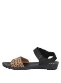 Sandalia de mujer con forro sintético, diseño animal print, perfecta para el verano.