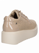 zapatilla de cuero beige con caña de 6.5 cm ideal para outfits informales y juveniles