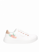 resistente zapatilla de niña en color blanco con caña de 5.5 cm