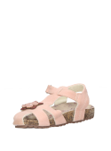 Sandalia rosada de niña en material sintético, cómoda y resistente, perfecta para el uso diario y aventuras.