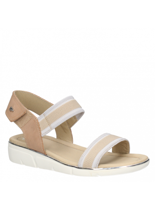 Sandalia de cuero negro resistente y ligera, ideal para días calurosos de verano.
