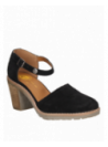 Sandalia de cuero negro para mujer, estilo casual, combina comodidad y resistencia para el día a día.