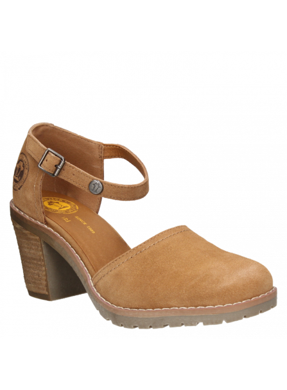 Elegante sandalia azul de cuero para mujer, con diseño casual y versátil para cualquier ocasión veraniega.