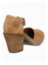 Sandalia camel de cuero, punta redonda y forro de pu, cómoda y resistente para la playa.
