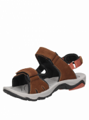 Sandalia camel de cuero para hombre, estilo casual, ideal para el verano al aire libre.
