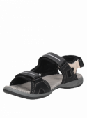 Sandalia negra de mujer casual con taco plano de 2.5 cm, ideal para verano.