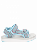 Sandalia azul infantil, resistente y fresca, adecuada para uso diario en casa o exteriores.