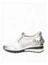 calzado de cuero plata, estilo informal para mujer, con altura de caña de 5 cm