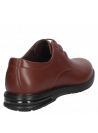zapato derby marrón de cuero con punta redonda y taco plano de 3.5 cm