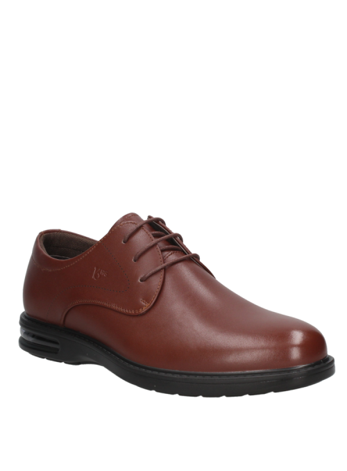 zapato derby marrón de cuero para hombre, estilo casual, diseño elegante