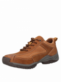Zapato de hombre color camel en cuero con costuras visibles y suela gruesa, ideal para estilo casual y caminatas largas.