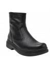 Botín casual de cuero negro para hombre, versátil para climas fríos, sin adornos, adecuado para ocasiones semi-formales.