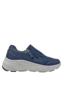 Zapatilla azul casual para mujer, mezcla de textil y sintético, diseñada para el descanso prolongado.