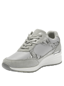 zapatilla urbana gris para mujer, ideal para salidas informales, combina elementos deportivos con un toque elegante.