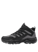 Botín gris masculino con diseño robusto, cordones contrastantes, perfecto para un look casual urbano y excursiones.