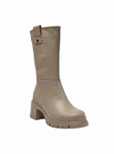 Bota de mujer taupe, diseño casual sofisticado, cuero 100%, perfecta para un look impactante.