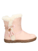 Botín rosado para niña con suave forro tipo borrego, combinable con jeans o vestidos para un look adorable.
