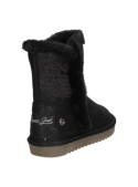 Bota infantil negra de material textil, con suela de goma antideslizante, perfecta para paseos invernales.