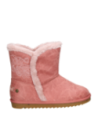 Diseño sencillo y cómodo de bota rosada casual para niña, adecuada para actividades diarias en invierno.
