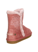 Bota versátil rosada, interior forrado para mayor comodidad, combina con jeans ajustados o leggings.