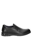 Zapato casual de cuero negro para hombre, diseño FEATHERLITE y protección extra.