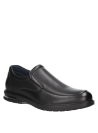 Horma amplia y diseño anatómico en zapato negro de cuero para hombre, estilo casual.