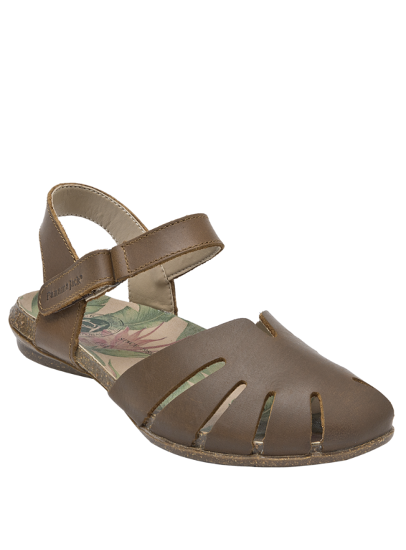 Versátil sandalia de cuero marrón para mujer, perfecta para actividades cotidianas y combinaciones veraniegas.