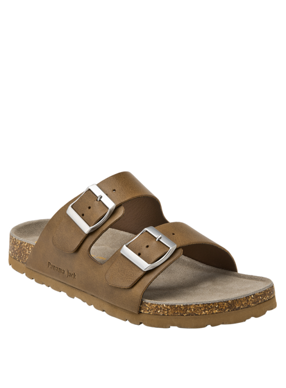 Sandalia de cuero negro para mujer, estilo normcore, perfecta para un look casual elegante con detalles funcionales.