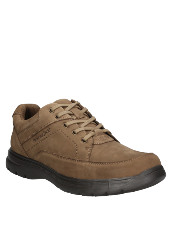 Zapato Panama Jack C666 gris para hombre, cuero gamuzado, combina resistencia y comodidad.
