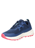 Zapatilla azul de trail running para mujer, con diseño técnico y urbano, ideal para actividades al aire libre y uso diario.