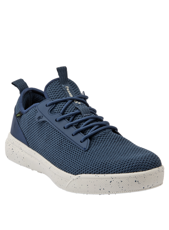 Zapatilla verde casual para hombre, textil y sintético, suela gruesa moteada para un look athleisure.