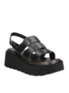 Calzado de cuero negro con diseño moderno y voluminoso, ideal para eventos casuales o paseos urbanos.