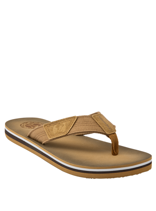 Sandalia masculina camel, estilo casual, con materiales mixtos para frescura y resistencia.
