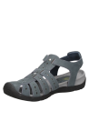 Sandalia azul de cuero para mujer, estilo casual, ideal para verano.